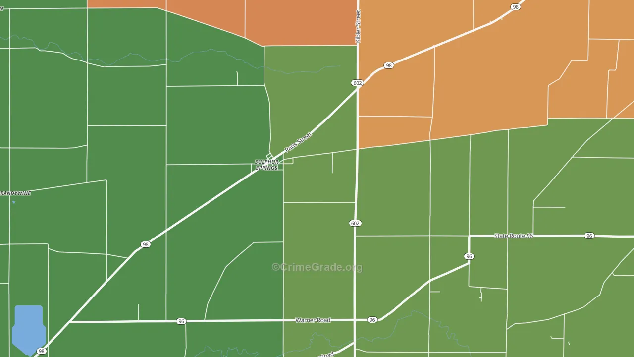 Sulphur Springs, OH Map of Murder Rates