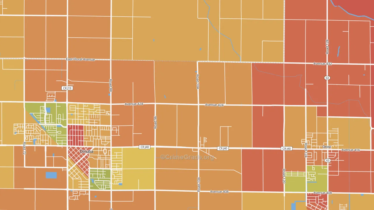 Sultana, CA Map of Murder Rates