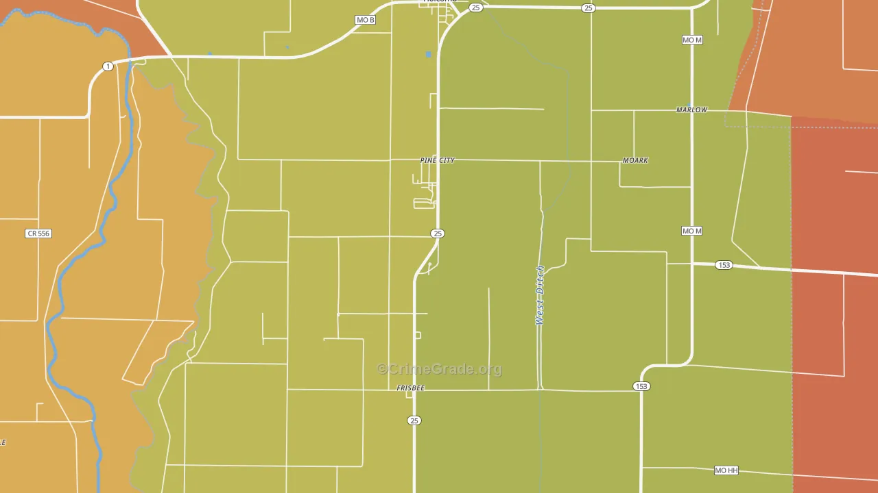 Sumach, MO Map of Murder Rates