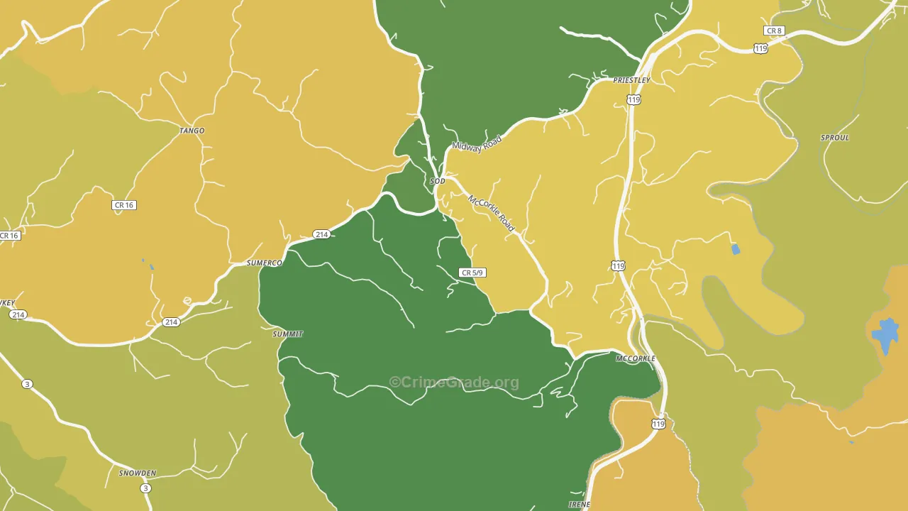 Sumerco, WV Map of Murder Rates