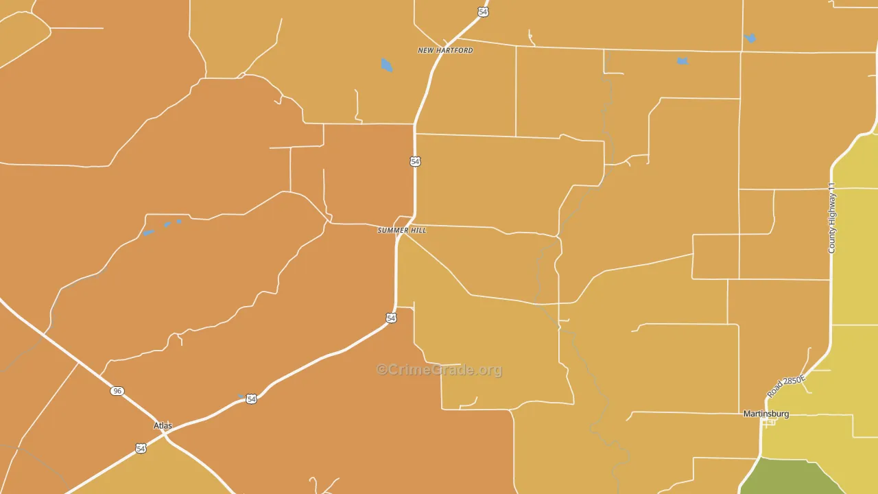 Summer Hill, IL Map of Murder Rates