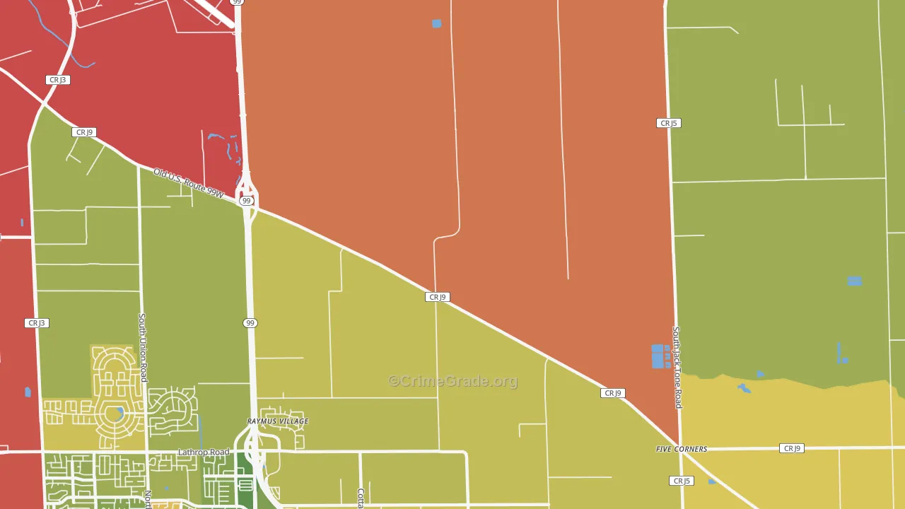 Summer Home, CA Map of Murder Rates