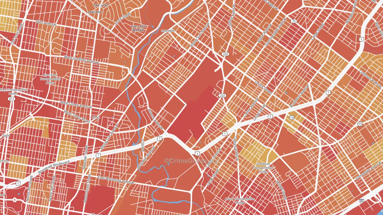 Summerdale, Philadelphia, PA Map of Murder Rates
