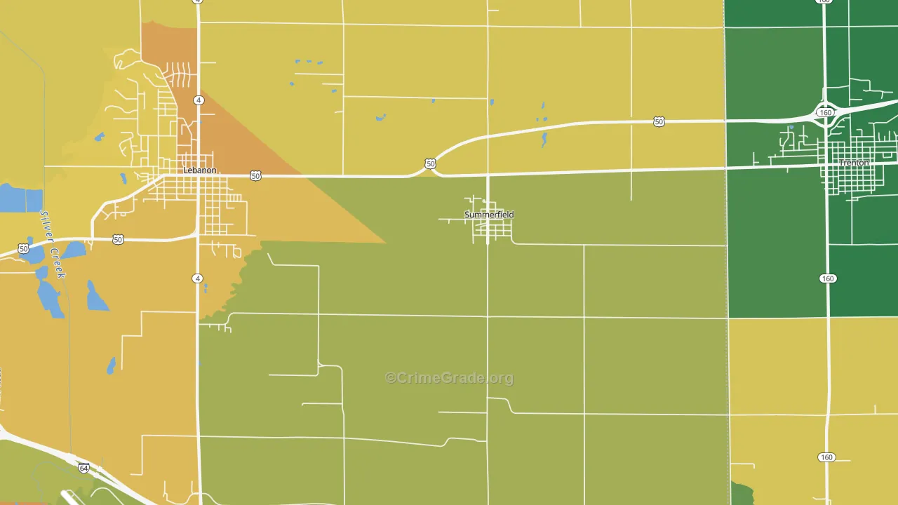 Summerfield, IL Map of Murder Rates