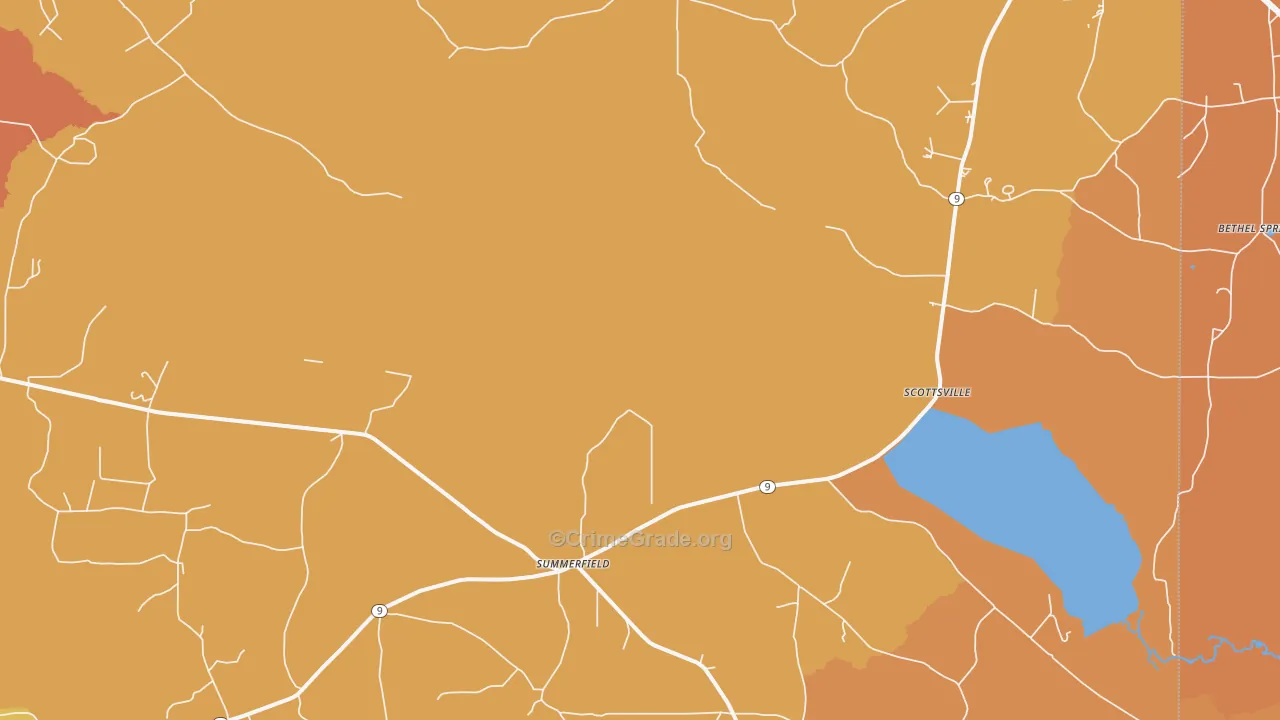 Summerfield, LA Map of Murder Rates