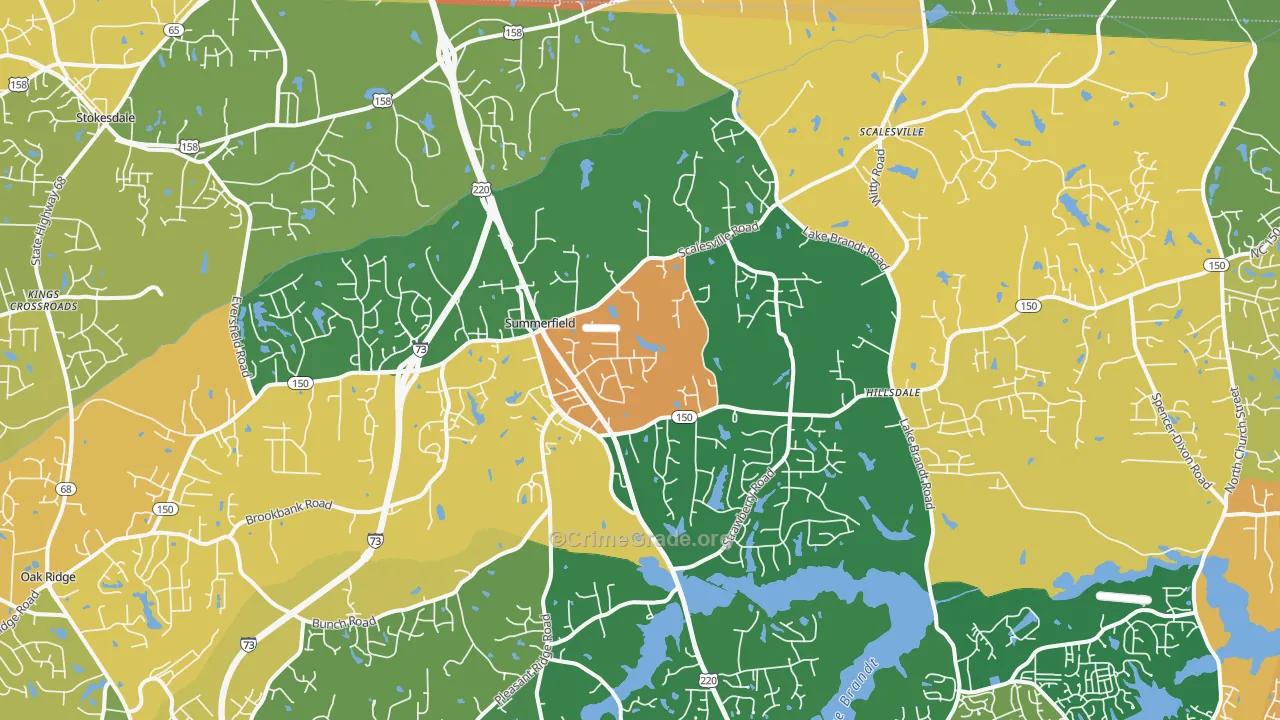 Summerfield, NC Map of Murder Rates