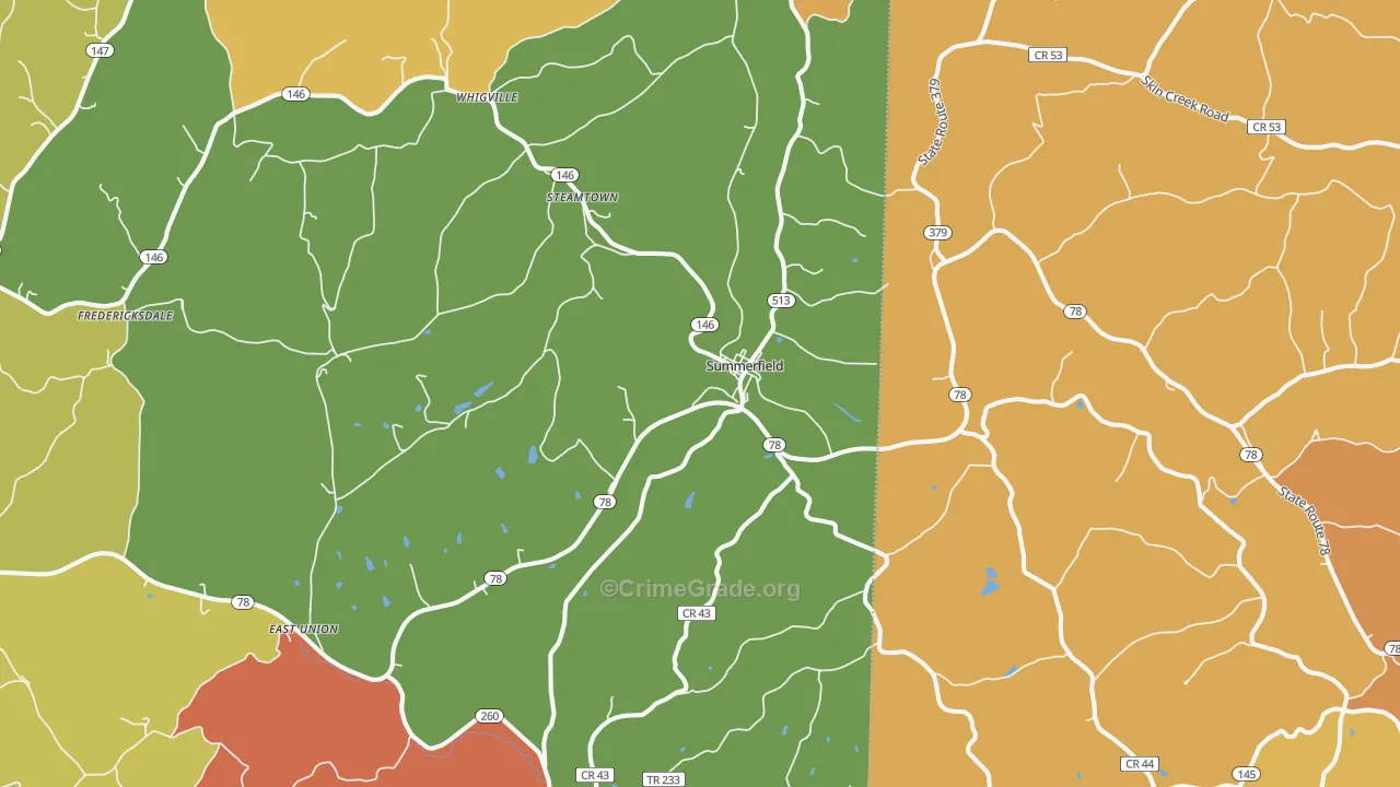 Summerfield, OH Map of Murder Rates
