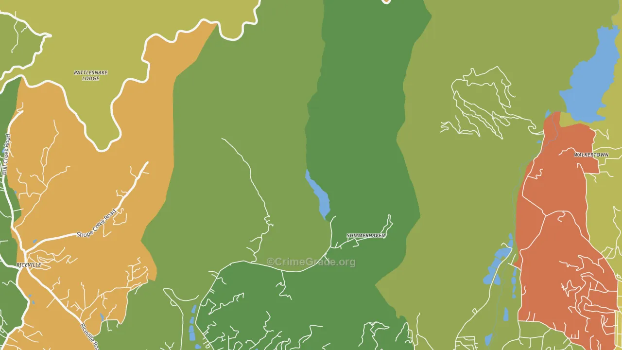 Summerhaven, NC Map of Murder Rates