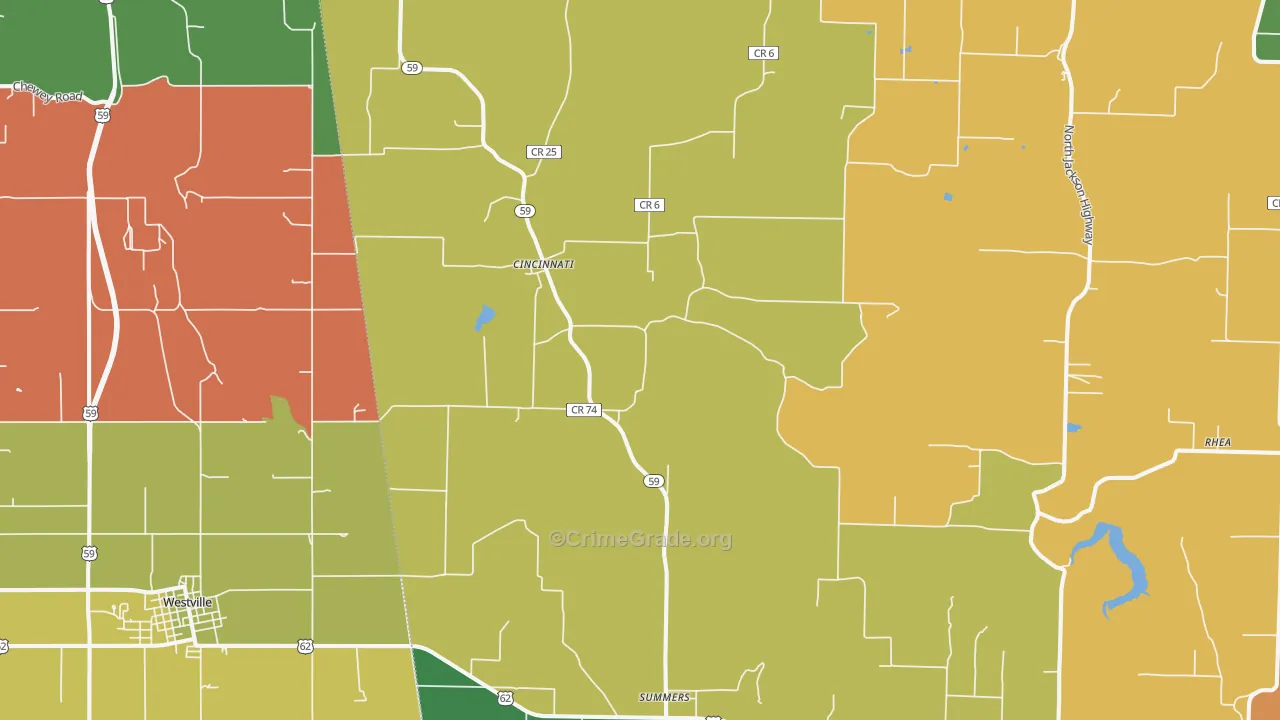 Summers, AR Map of Murder Rates