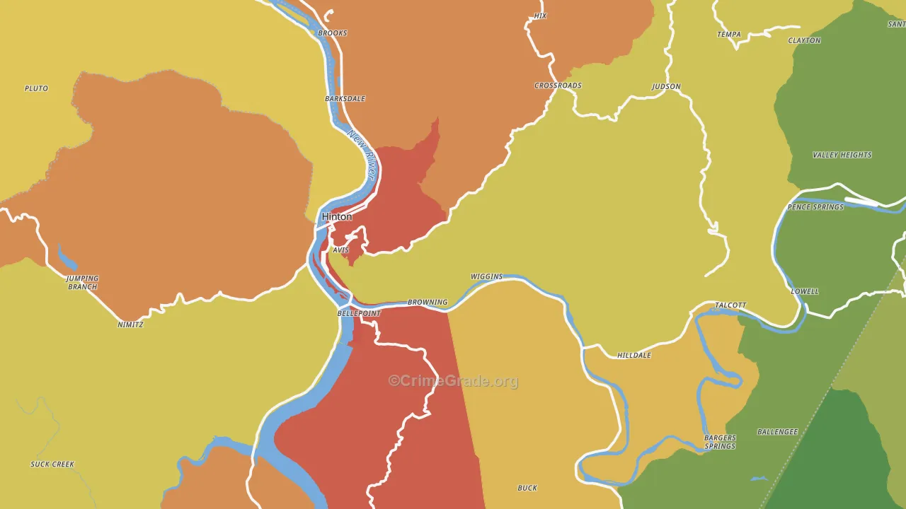 Summers County, WV Map of Murder Rates