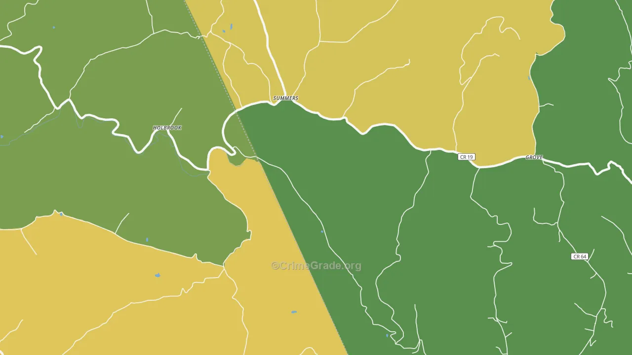 Summers, WV Map of Murder Rates