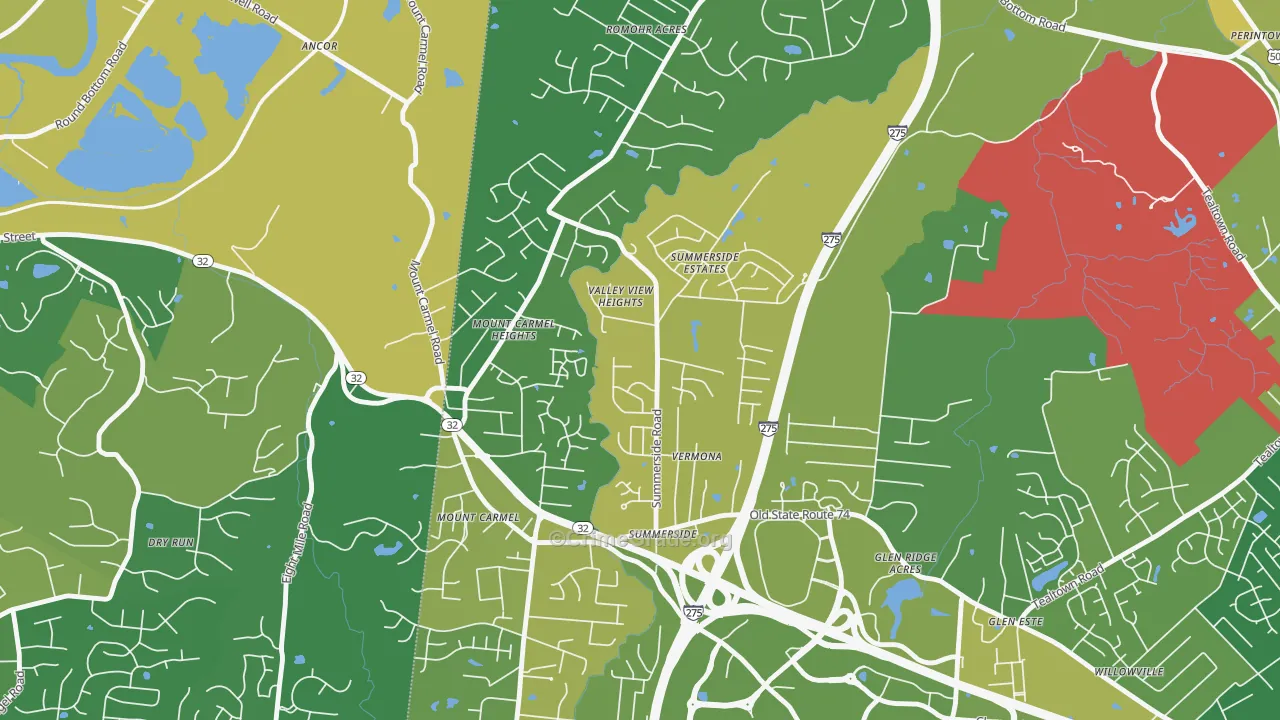 Summerside, Cincinnati, OH Map of Murder Rates