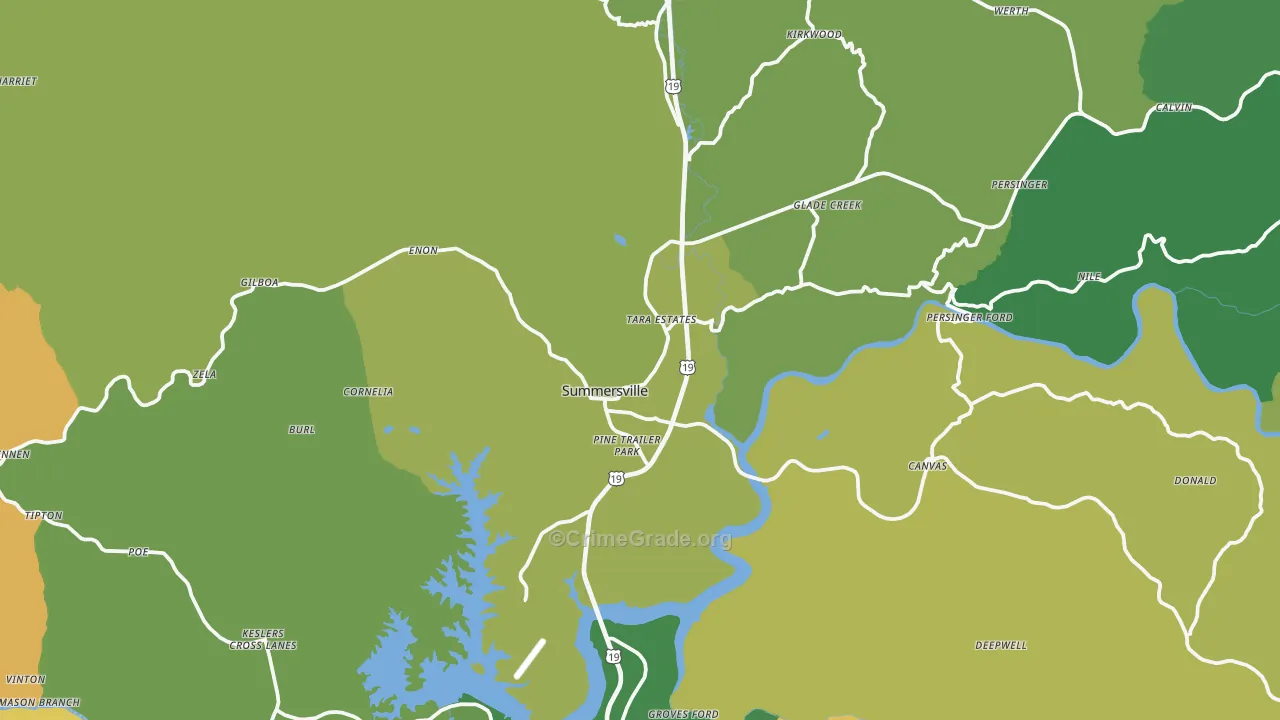 Summersville, WV Map of Murder Rates