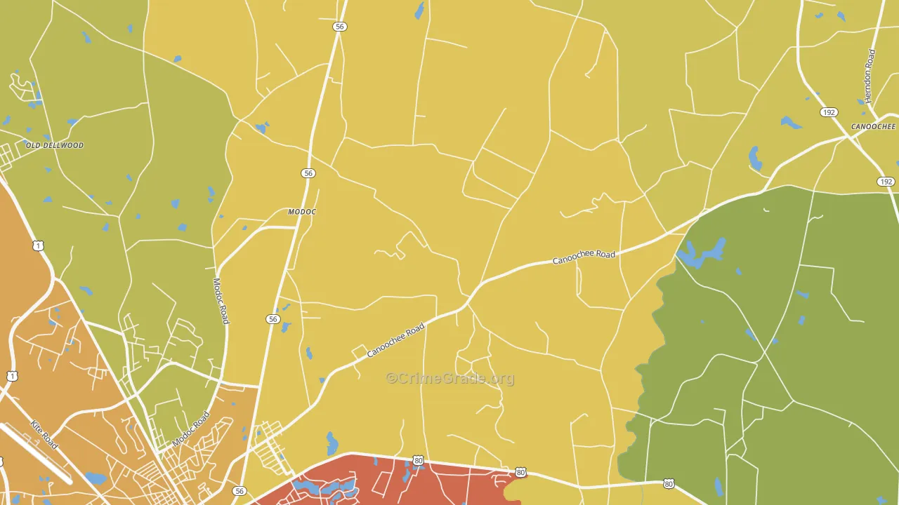 Summertown, GA Map of Murder Rates
