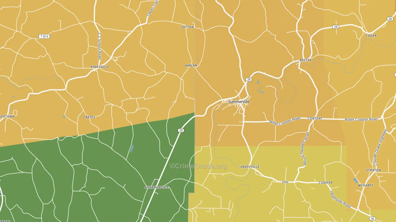 Summerville, PA Map of Murder Rates