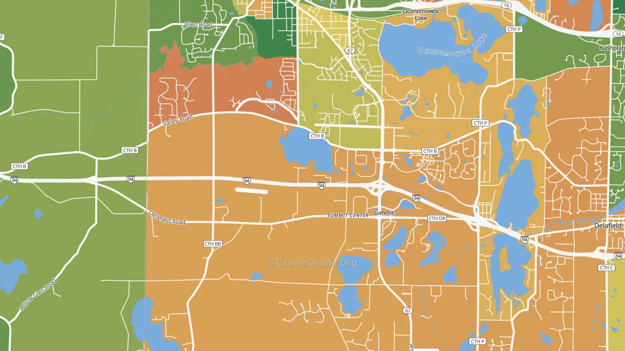 Summit Corners, WI Map of Murder Rates