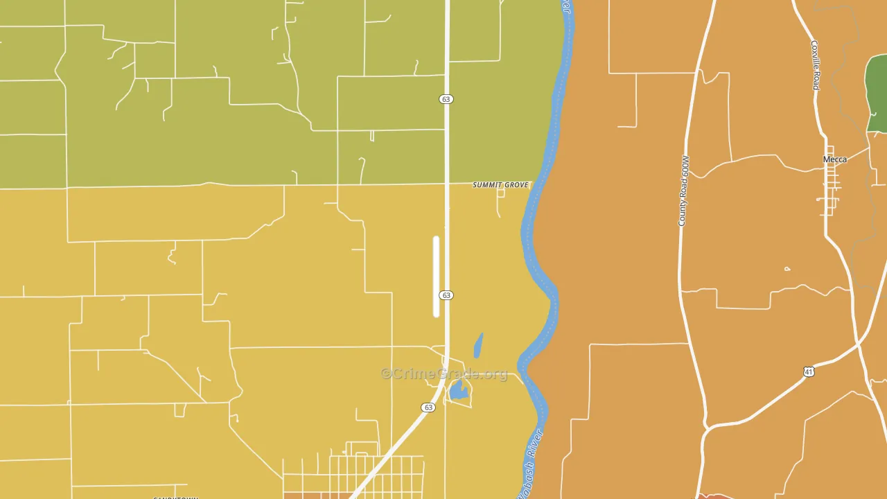 Summit Grove, IN Map of Murder Rates