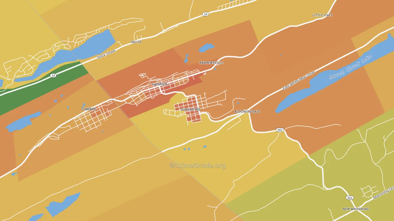 Summit Hill, PA Map of Murder Rates