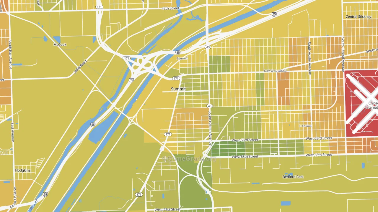 Summit, IL Map of Murder Rates