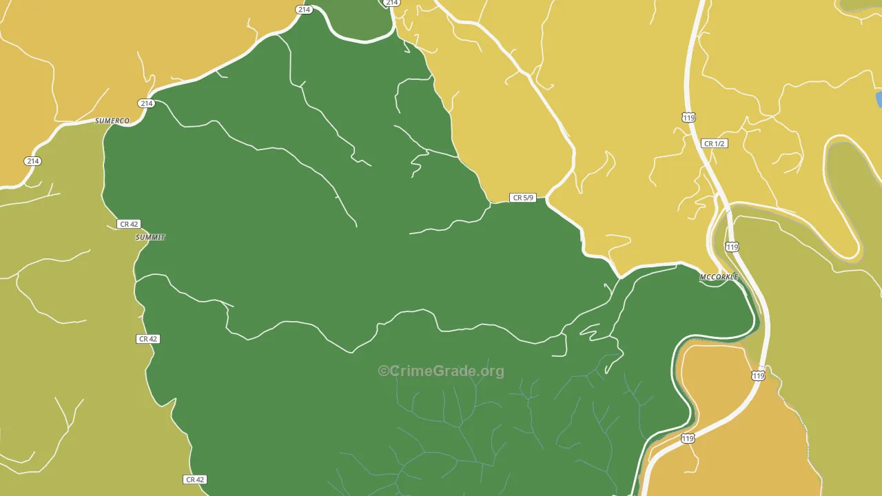 Summit, WV Map of Murder Rates