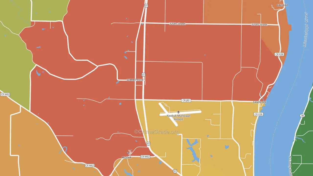 Summitville, IA Map of Murder Rates
