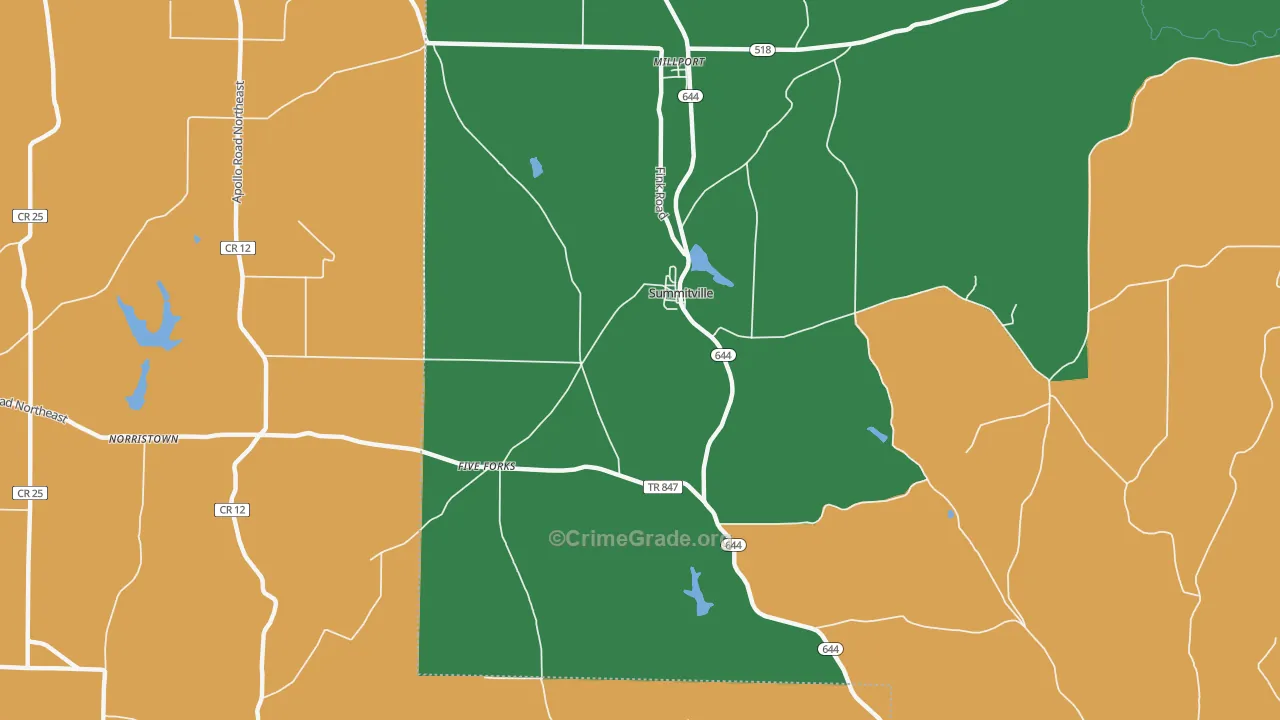 Summitville, OH Map of Murder Rates