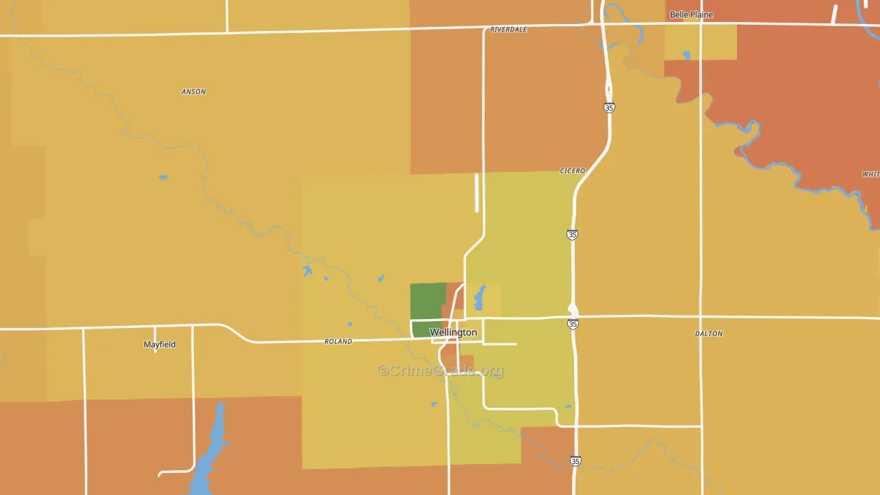 Sumner County, KS Map of Murder Rates