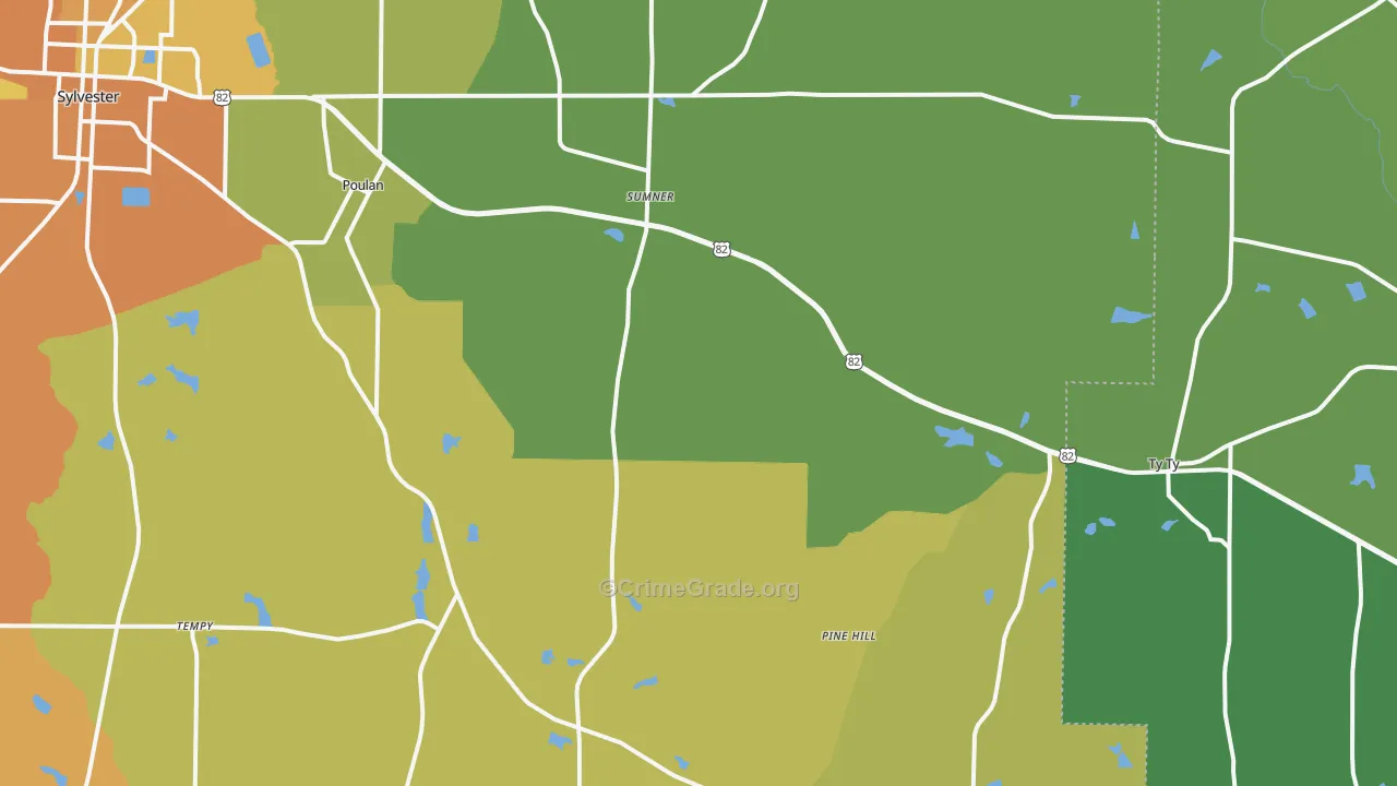 Sumner, GA Map of Murder Rates