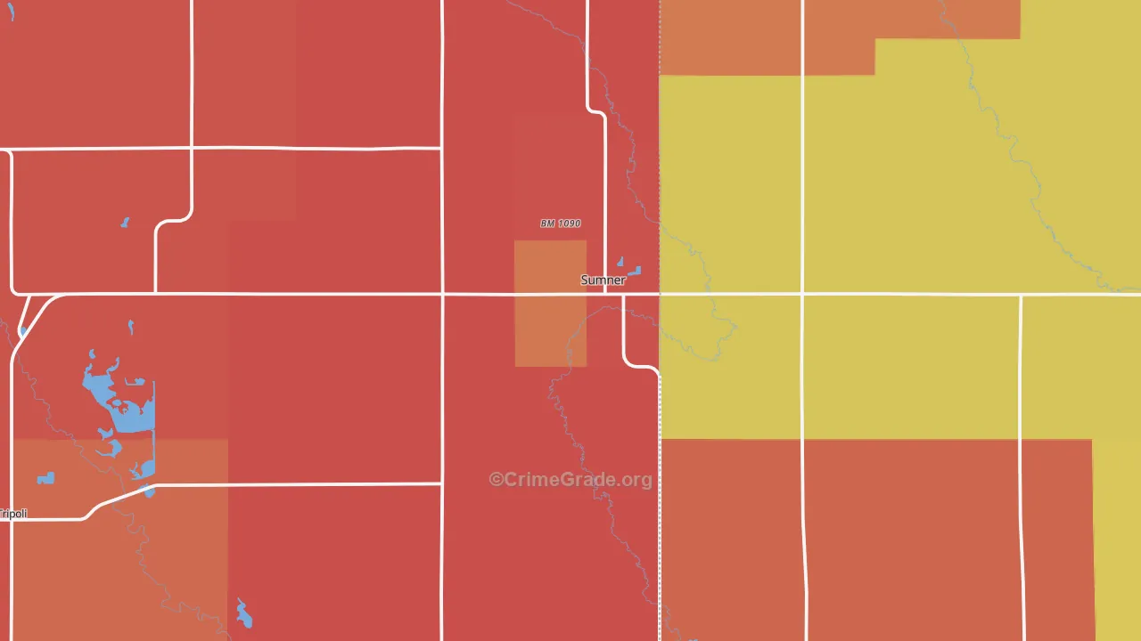 Sumner, IA Map of Murder Rates