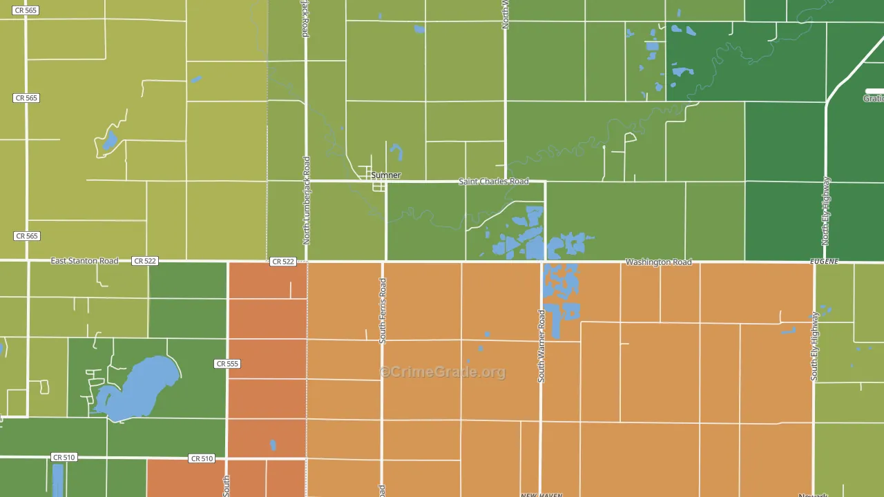 Sumner, MI Map of Murder Rates