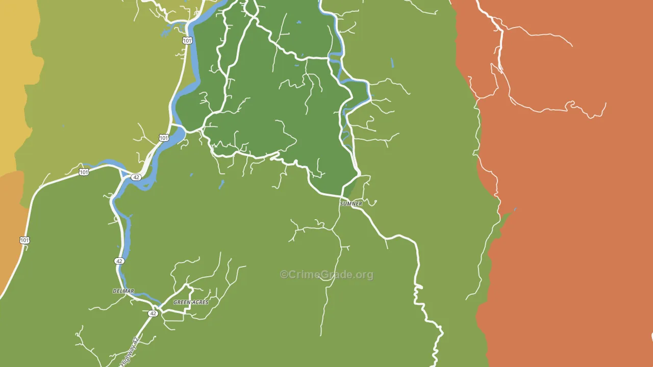 Sumner, OR Map of Murder Rates