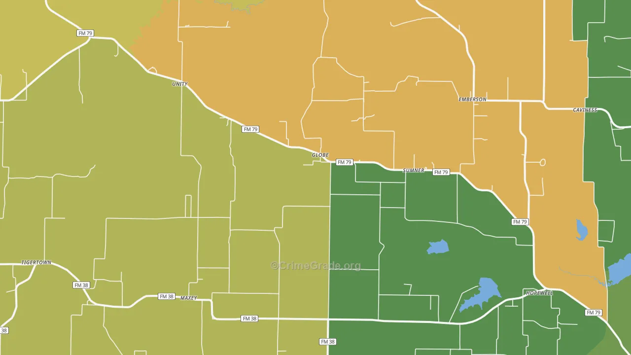 Sumner, TX Map of Murder Rates