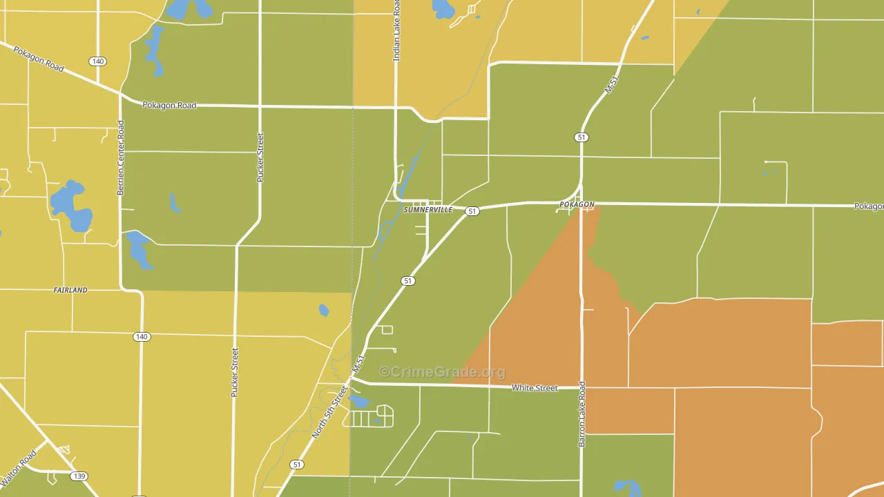 Sumnerville, MI Map of Murder Rates