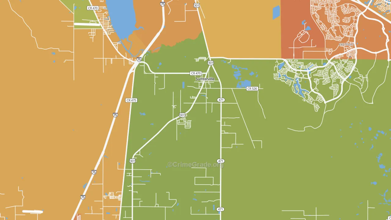 Sumterville, FL Map of Murder Rates