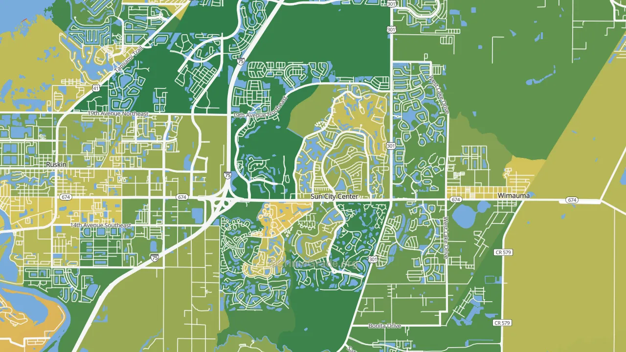 Sun City Center, FL Map of Murder Rates