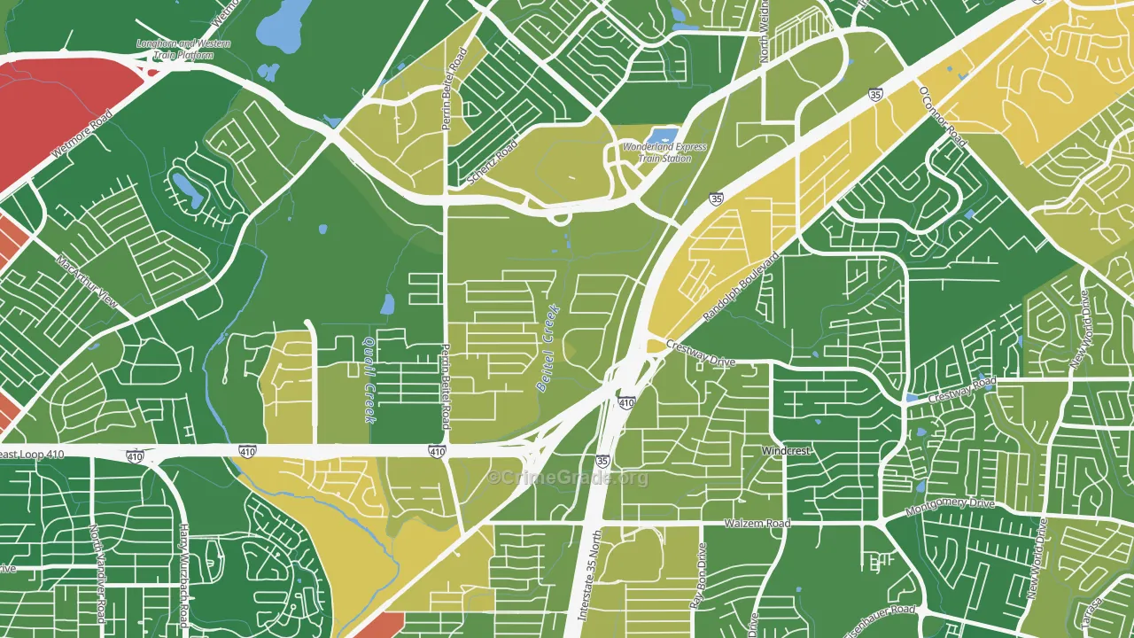 Sun Gate, San Antonio, TX Map of Murder Rates