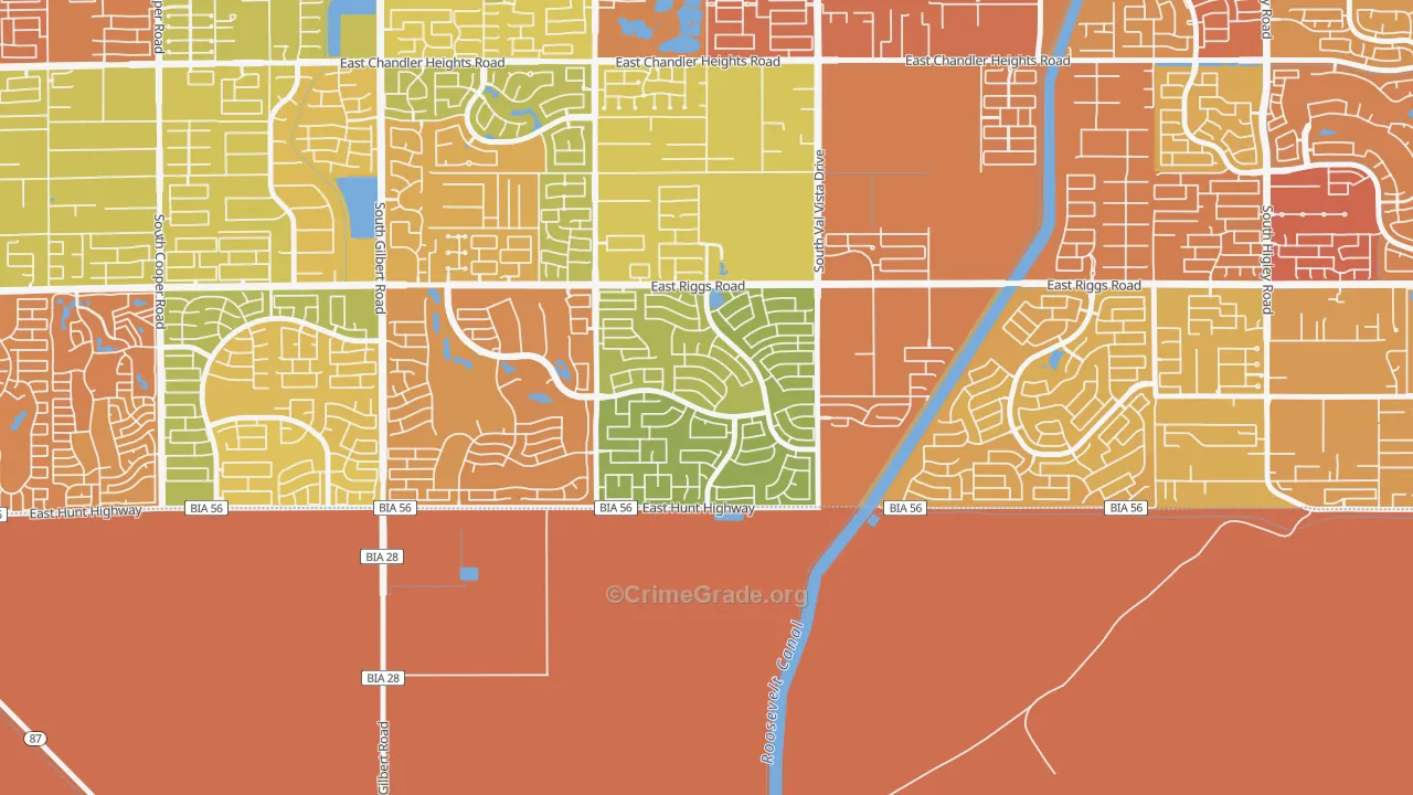 Sun Groves, Chandler, AZ Map of Murder Rates