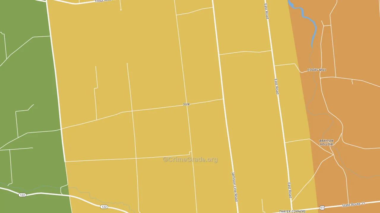 Sun, NY Map of Murder Rates