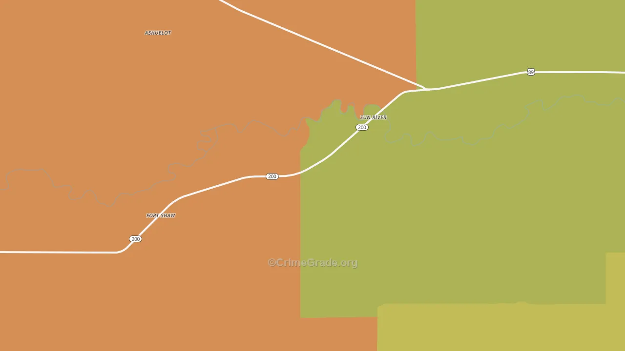 Sun River, MT Map of Murder Rates