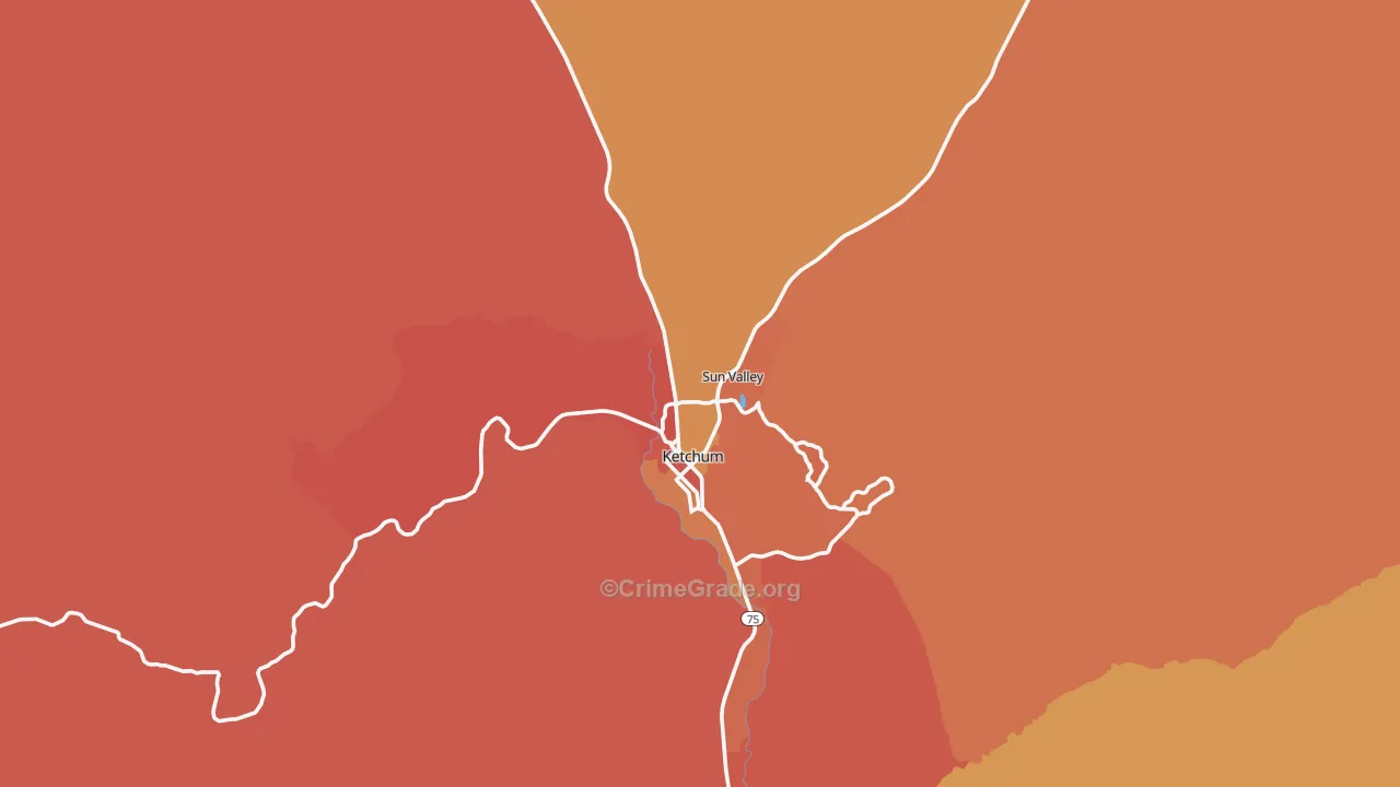 Sun Valley, ID Map of Murder Rates