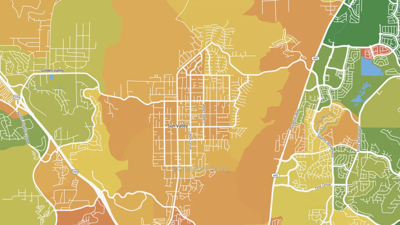 Sun Valley, NV Map of Murder Rates