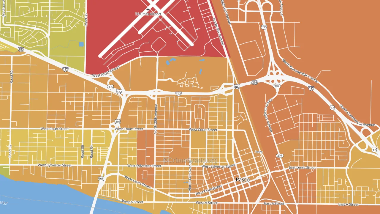 Sun Willows, Pasco, WA Map of Murder Rates
