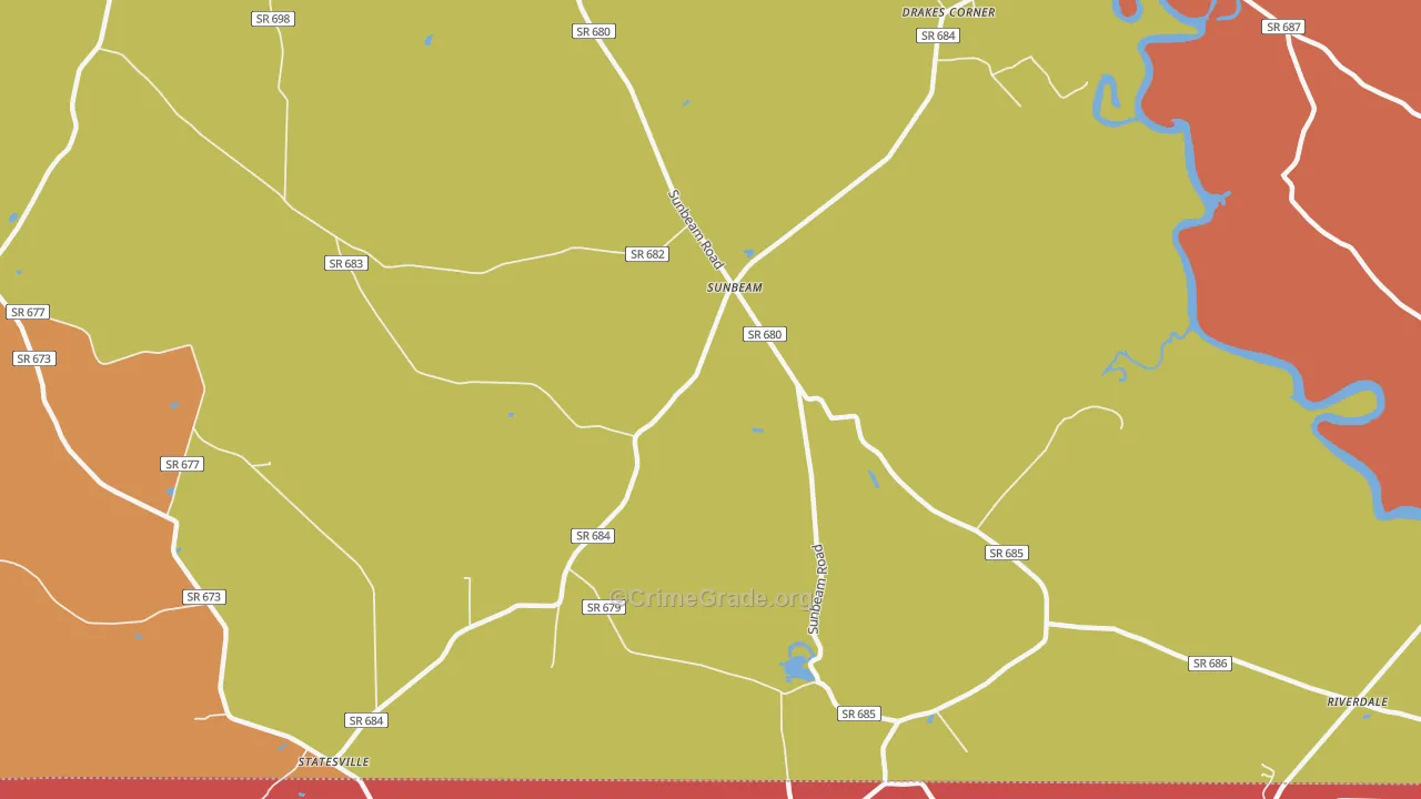 Sunbeam, VA Map of Murder Rates