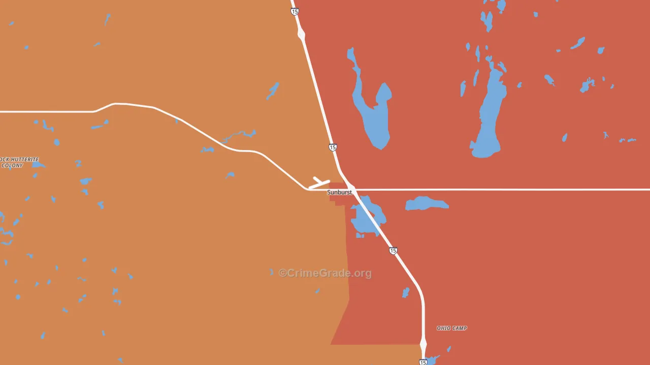Sunburst, MT Map of Murder Rates