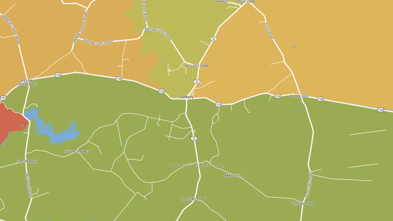 Sunbury, NC Map of Murder Rates