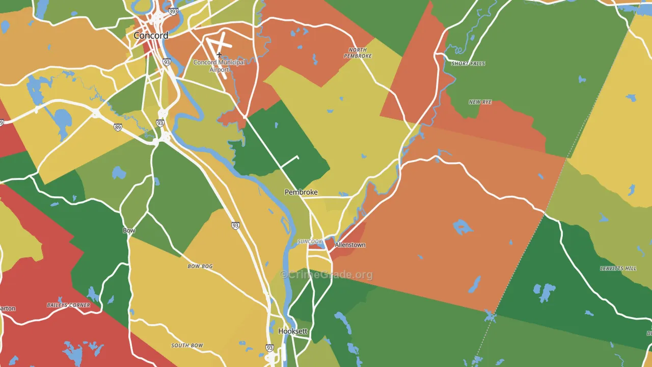 Suncook, NH Map of Murder Rates