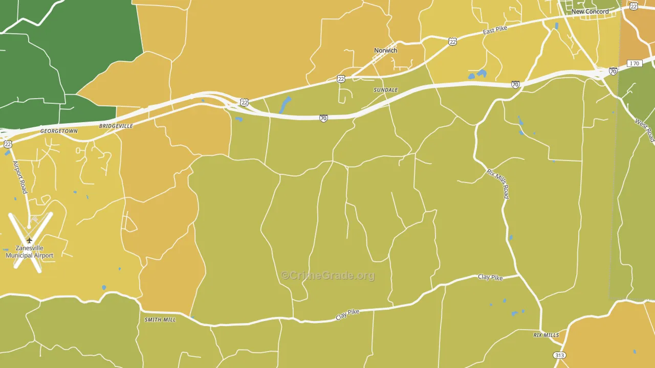 Sundale, OH Map of Murder Rates