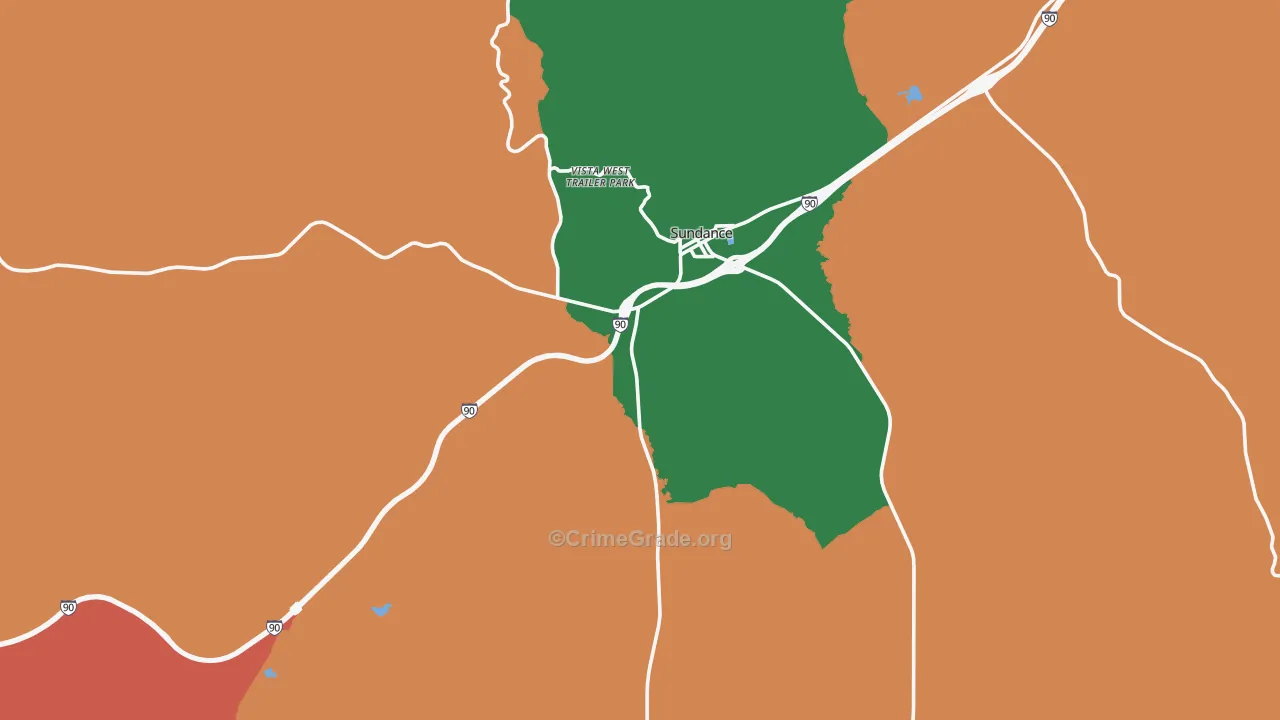 Sundance, WY Map of Murder Rates