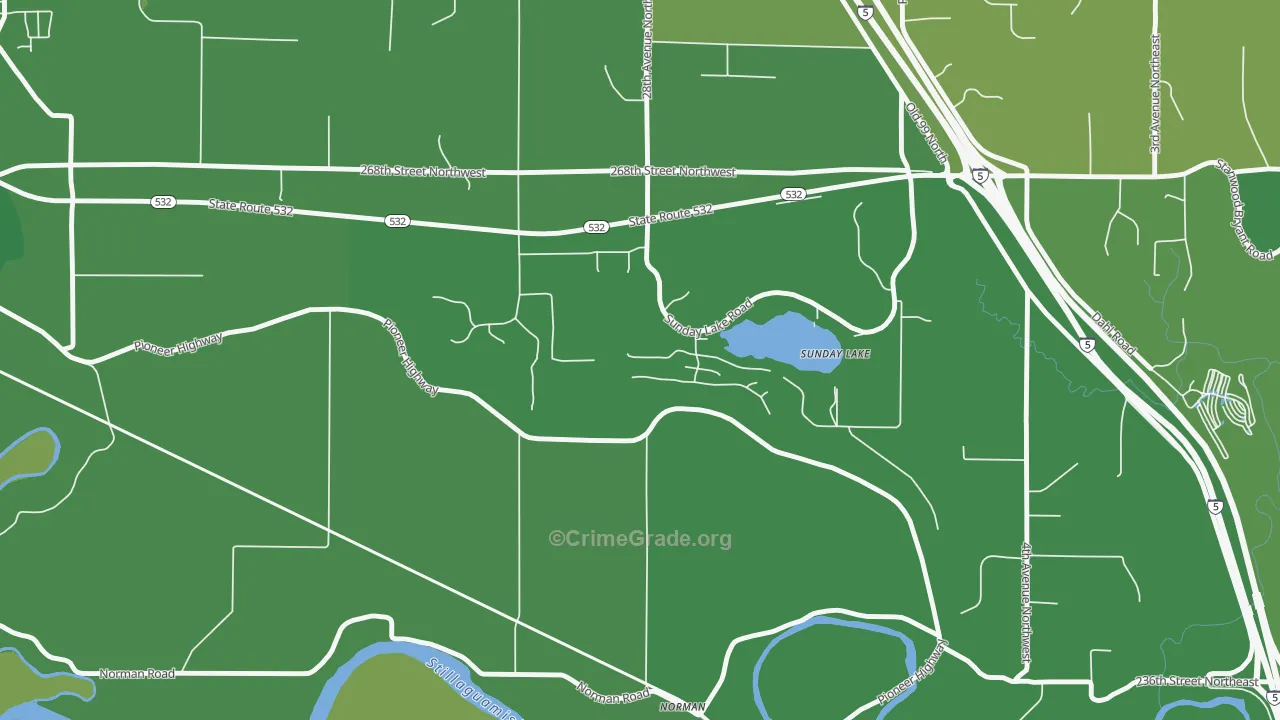 Sunday Lake, WA Map of Murder Rates