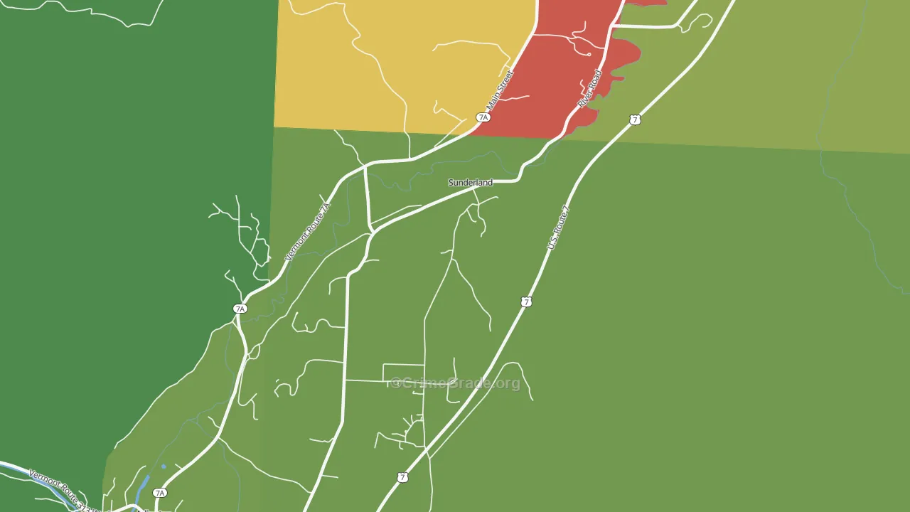 Sunderland, VT Map of Murder Rates